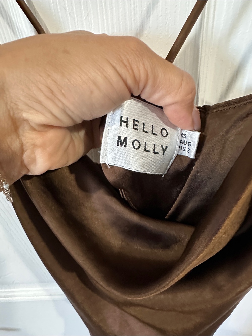 Hello Molly Chocolate Cowl Neck Maxi Slip Dress - Picture 3 of 8